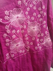 Embroidered dark Pink Kurta