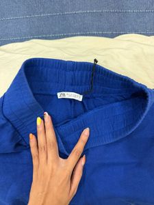 Vibrant Blue Elastic Waist Shorts