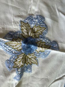 Embroidered Blue-white Pillow Covers (Set of2)