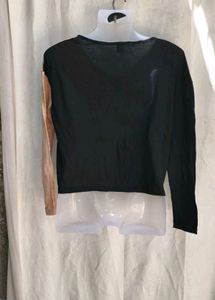 Color Block V-Neck Long Sleeve Top