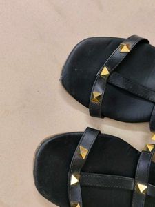 Studded Black Gladiator Sandals