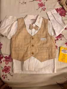 Boys Checkered Vest with Bowtie Set
