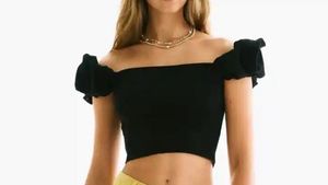 H&amp;M puffy off-shoulder top