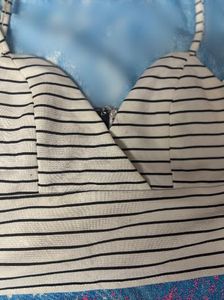 Striped Crop Top with Spaghetti Straps