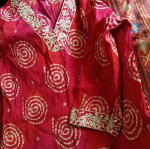 Vibrant Pink Kurta with Swirl Print