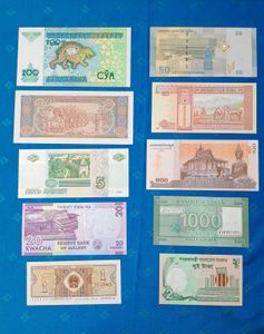 Foreign Notes 10 Different Country UNC Banknotes💸