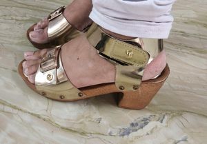 Women Golden Heels