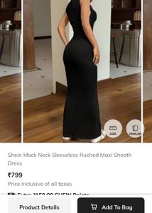 Chic Ruched Black Maxi Dress