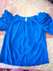 Vibrant Blue Textured top