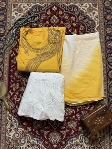 Elegant Yellow Kurta Set -Sharara with Dupatta
