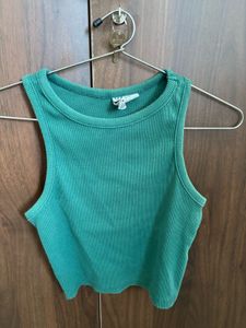 Green Ribbed Tank Top