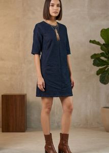 Chic Denim strachable Dress with Modern Cut