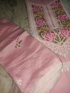 Pink Chikankari Kurta Set with Dupatta