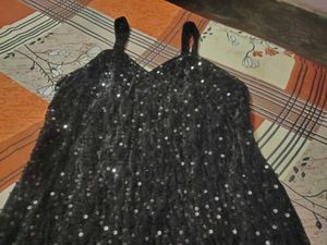 Sparkly Black Spaghetti Strap Dress
