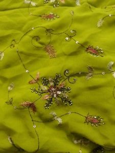 Embroidered Saree with three blouse