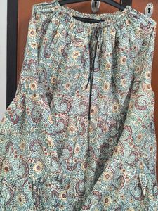 Bohemian Paisley Print Tiered Skirt