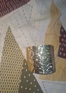 Gold Textured Wide Cuff Bracelet