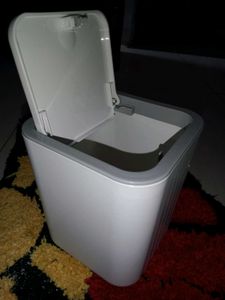 Modern White Trash Can with Lid