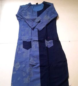 Blue Tie-Dye Cotton Kurta
