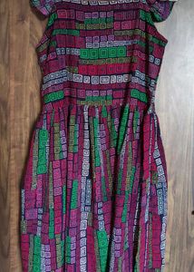 Colorful Geometric Print Midi Dress