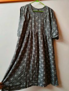 Elegant Grey Printed Kurta