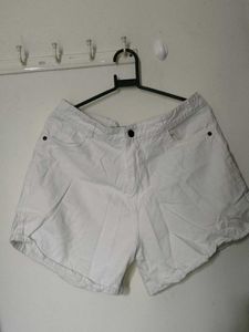 Classic White Denim Shorts
