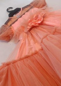 Peach Tulle Party Dress