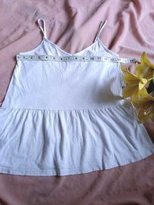 White Peplum Tank Top