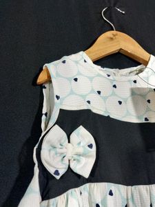 Blue Heart Printed Dress ( Women) | Chest 24| Length 24