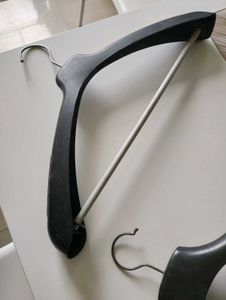 Set of 2 Sturdy Black Clothes Hangers