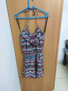 Boho Print Halter Neck Romper