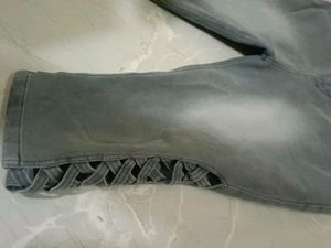 Gray Capri Jeans