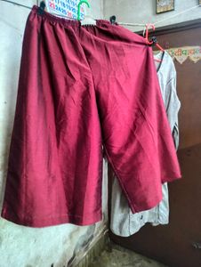 Elegant Kurta Set - Maroon &amp; Grey