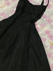 Black Spaghetti Strap Midi Dress