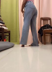 Distressed Wide-Leg Jeans