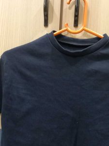 Navy Blue Cropped T-Shirt