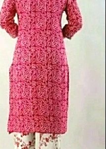 Red Bandhani Print Kurti