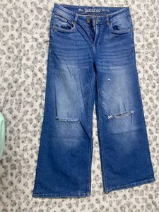 Women's Wide Leg Ripped Jeans