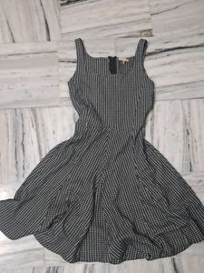 Square Neck Flared Dress - Bordeaux