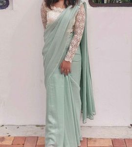 Elegant Pastel Green Saree