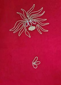 Red Odhni/Chunni/Dupatta with silver work