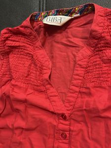 biba Red Sleeveless Tunic Top