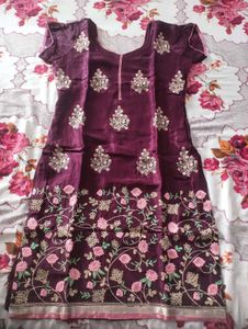 pure silk embroidered salwar suit