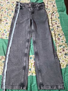 Grey Wash Wide Leg Jeans