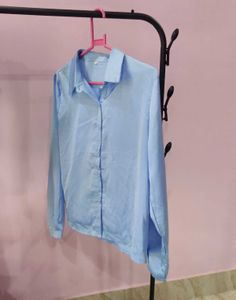 Classy Blue Satin Shirt