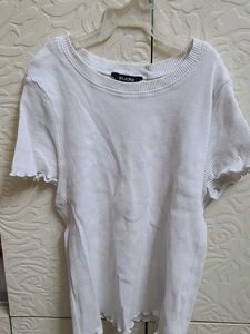 Classic White Ribbed T-Shirt