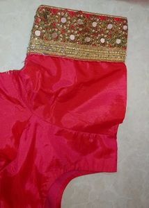 Gorgeous Mirror Work Saree with Blouse