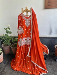 Brand new Orange Kurta Set with Dupatt