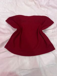 Pearl design red tube top
