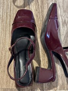 Burgundy Patent Mary Janes